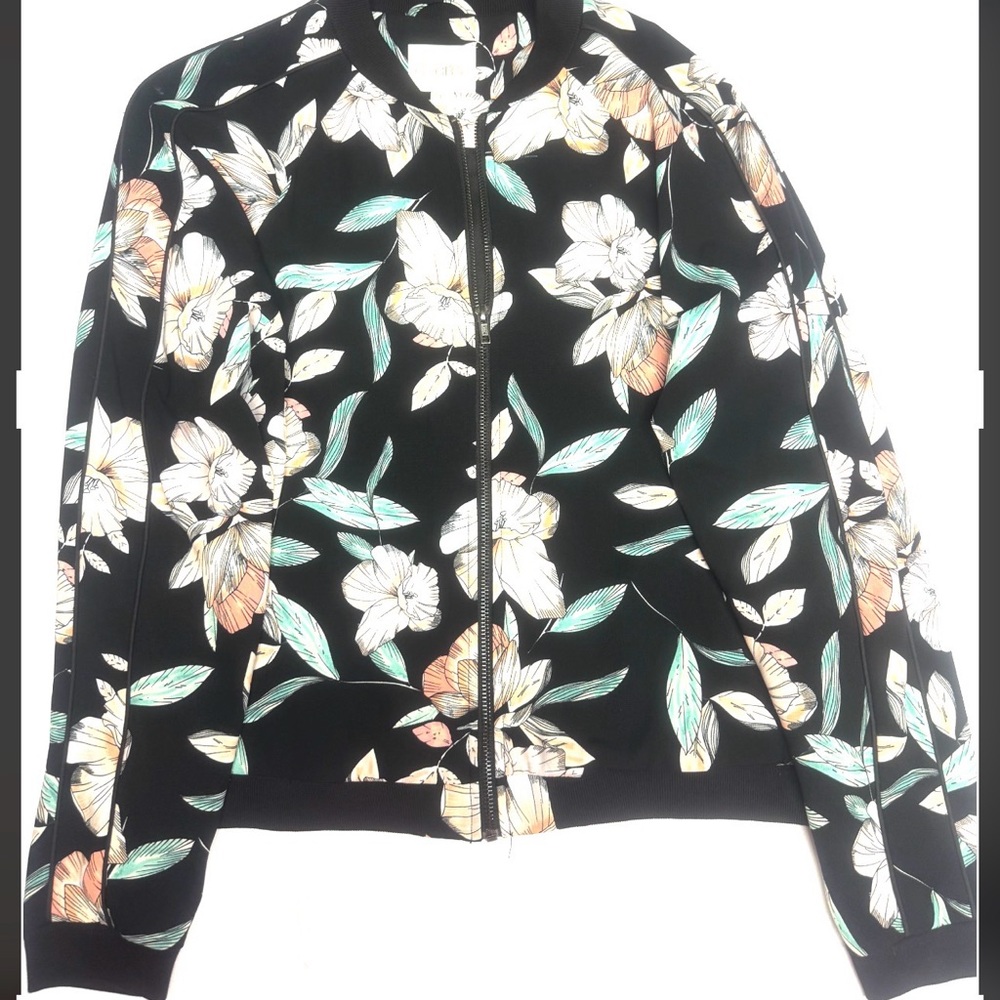 Decree Black Floral Bomber Jacket